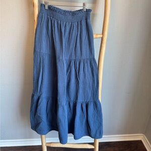 a.n.a Blue Maxi Tiered Skirt